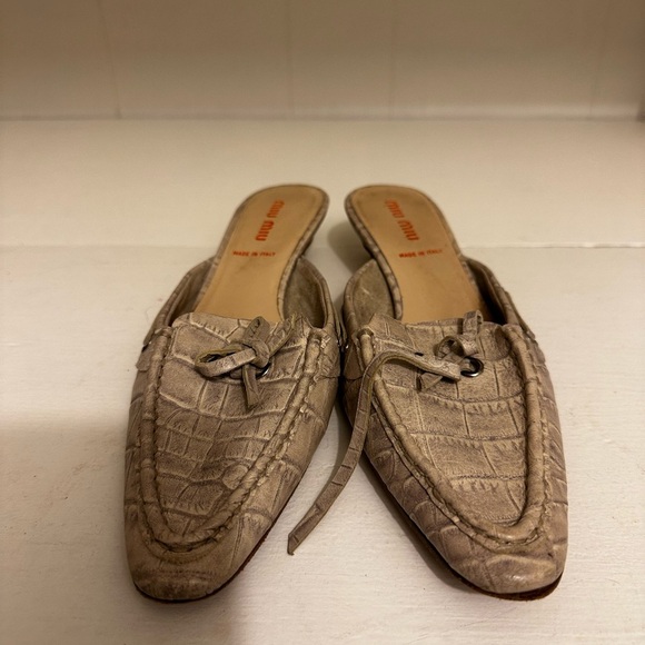 MIU MIU crocodile leather mules size 6.5 (36.5 EU) - Picture 2 of 6
